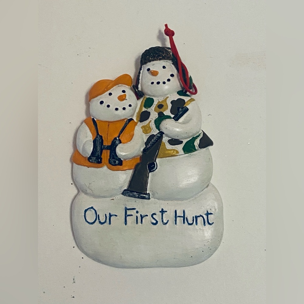 OUR FIRST HUNT Snowman Hunting Ornament.